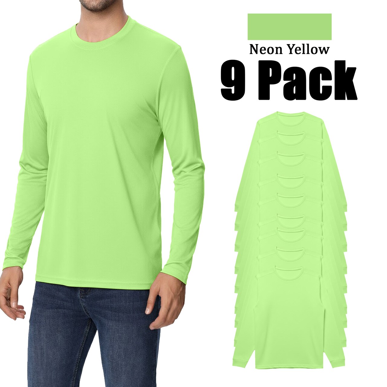 Zfeel ZF912 Neon Yellow Safety Dry Fit Long Sleeve – Great for Arts, Crafts, & Maker Projects